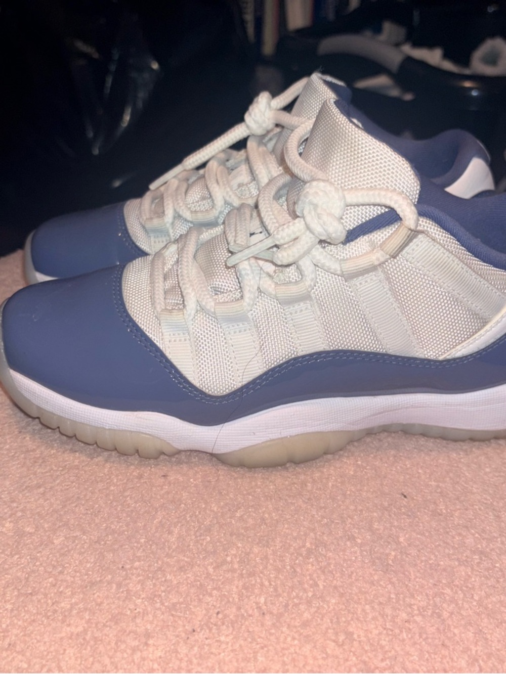 Jordan Navy and White Low-Top Sneakers